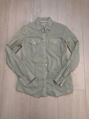 Banana Republic Soft Spun Green Checkered Button Down Shirt